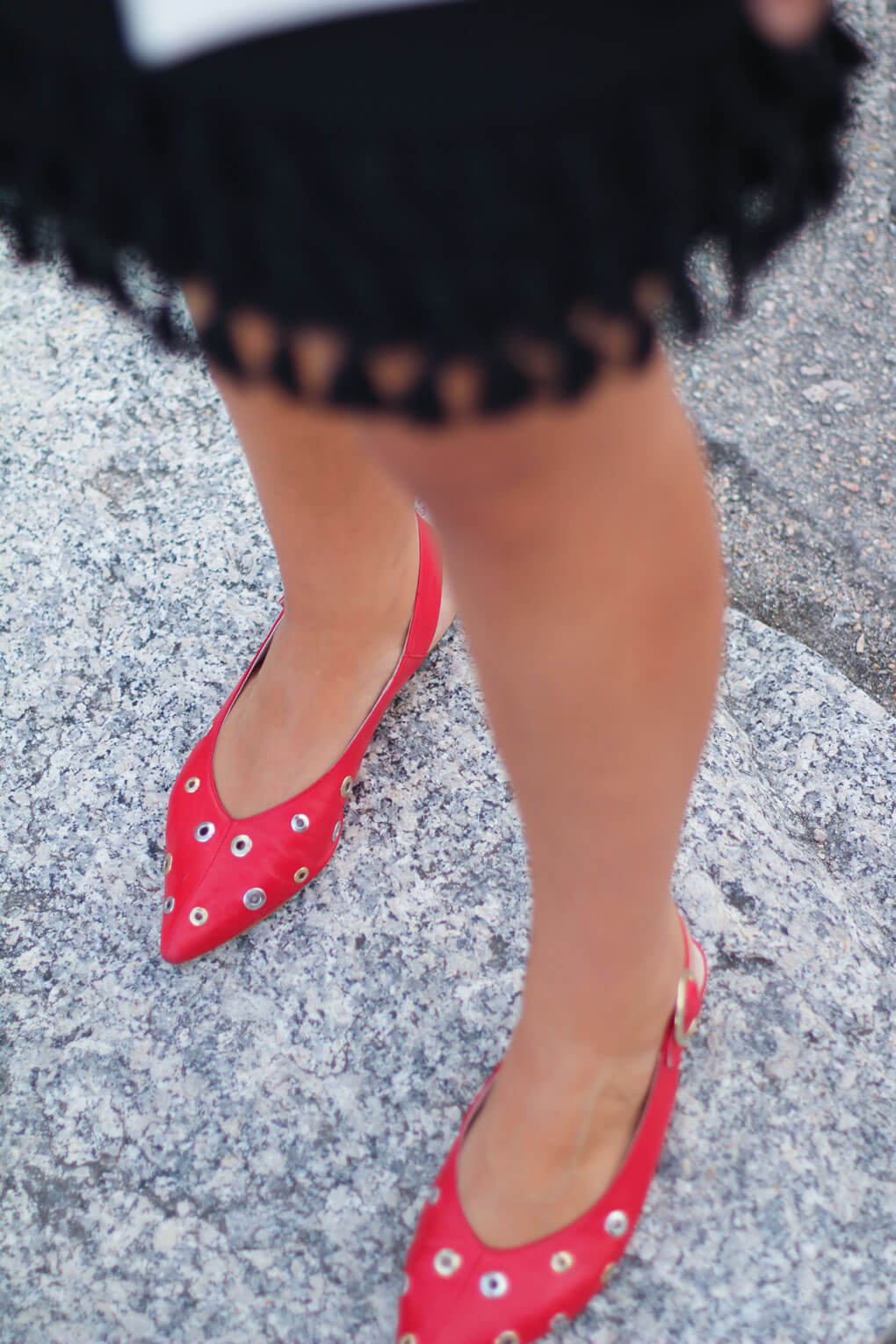 bailarinas tachuelas rojas street style red shoes bolso soho gucci